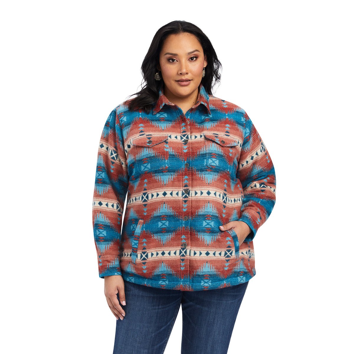 Aztec fleece sale jacket women's