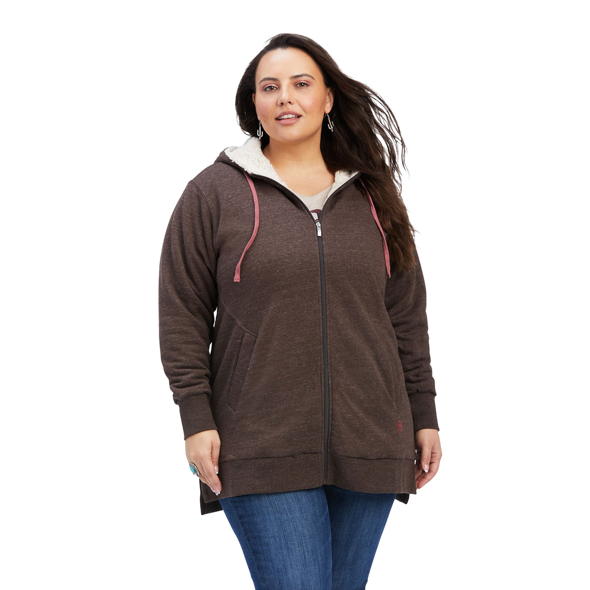 Sherpa lined hoodie 2024 womens plus size