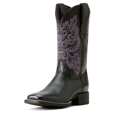 Women's Round Up Wide Square Toe StretchFit Western Boot