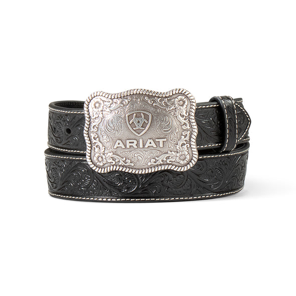 Men's Embossed Plate Buckle Belt