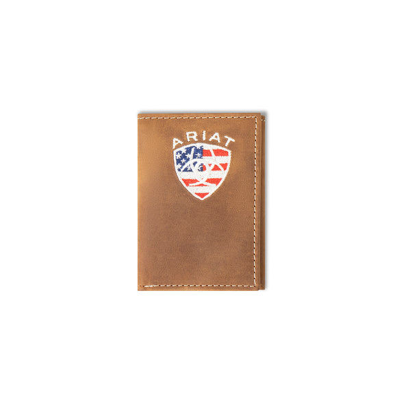 American Flag Embroidered Trifold Wallet