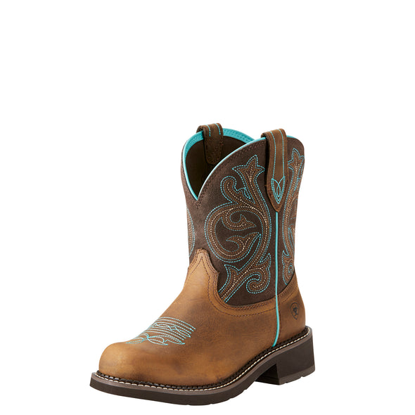 Women's Fatbaby Heritage Western Boots in Distressed Brown / Fudge 10021462 Ariat