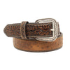 Men's Two-toned Ostrich Tooled Belt